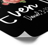 Poster Verset de la Bible même si Daniel 3:18 Fleur Rose (Coin)