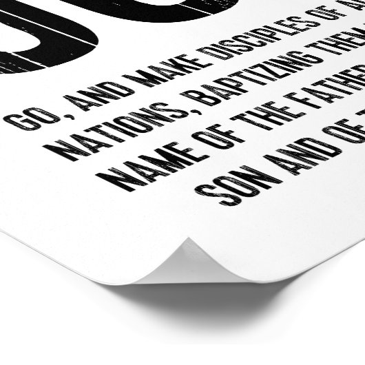 Poster Verset Écriture, Matthieu 28:19, Go (Coin)