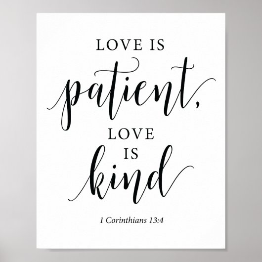 Poster Versets bibliques - l'amour est le patient l'amour (Devant)