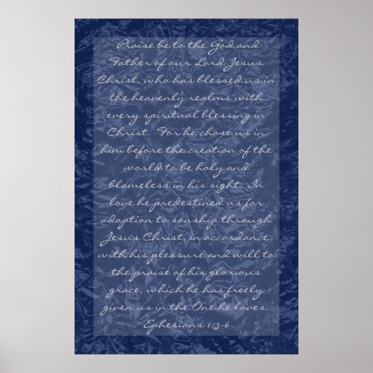 Poster versets bibliques sur la famille Ephésiens 1:3-6 (Devant)