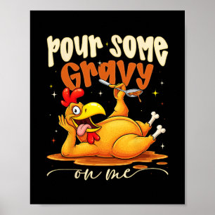 Poster Versez de la sauce sur moi drôle de dîner de Thank