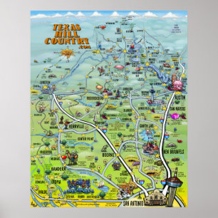 Poster Version 2014 d'affiche de pays de colline du Texas