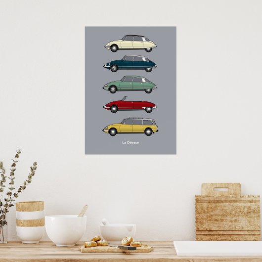Poster Version couleur de la collection Citroen DS (Cuisine)