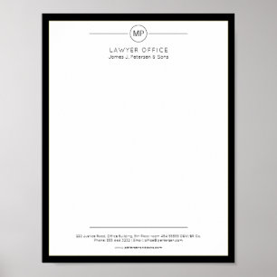 Poster Version imprimable en-tête de bureau moderne