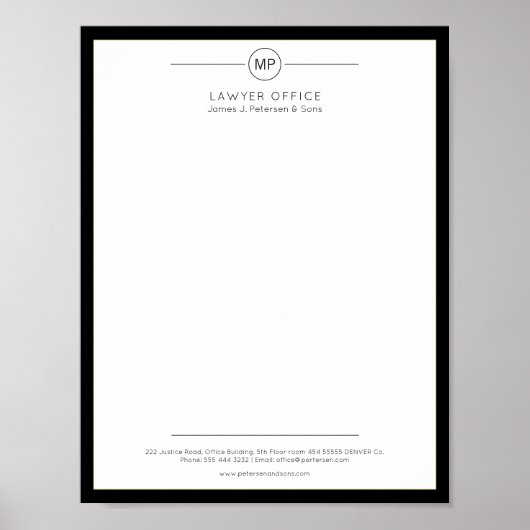 Poster Version imprimable en-tête de bureau moderne (Devant)