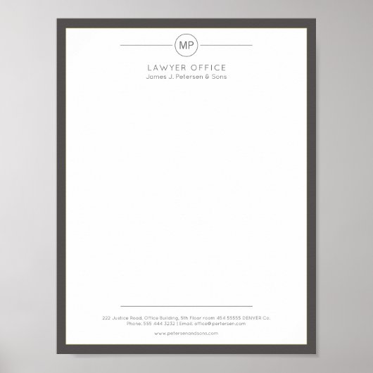 Poster Version imprimable en-tête de bureau moderne (Devant)