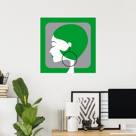 Poster vert (Bureau à domicile)