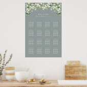 Poster vert 24x36" 16 Tableaux de 8 places (Cuisine)