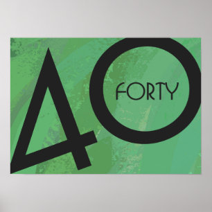 Poster Vert 40 Décennie Anniversaire