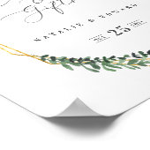 Poster Vert aquarelle géométrique or (Coin)