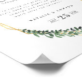 Poster Vert aquarelle géométrique or (Coin)