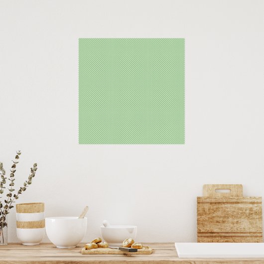 Poster Vert avec points blancs simples (Cuisine)