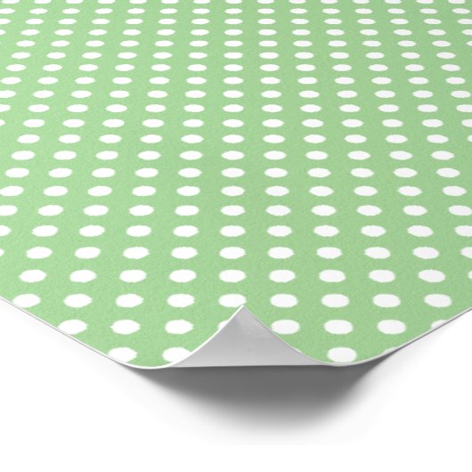 Poster Vert avec points blancs simples (Coin)