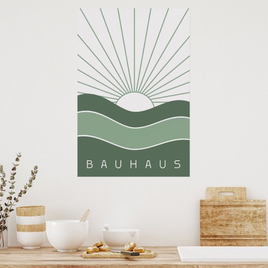 Poster vert Bauhaus Sage (Cuisine)