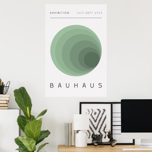 Poster vert Bauhaus Sage (Bureau à domicile)
