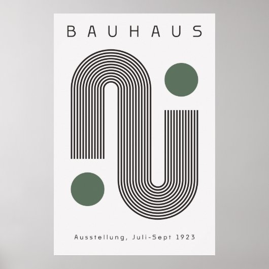 Poster vert Bauhaus Sage (Devant)