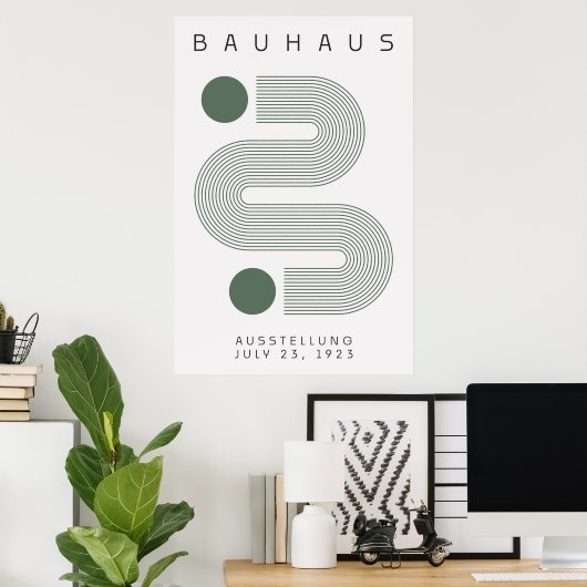 Poster vert Bauhaus Sage (Bureau à domicile)