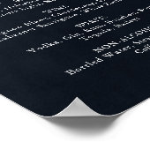 Poster Vert Blanc Floral Bleu Mariage Boissons Menu Signe (Coin)