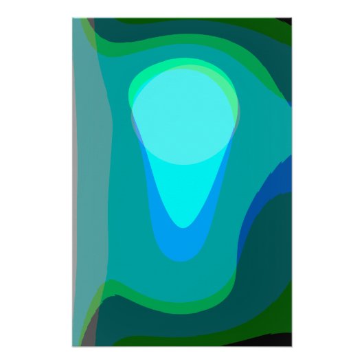 Poster Vert bleu 806 Abstrait (Devant)