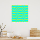 Poster Vert clair et Aqua Zigzag (Cuisine)