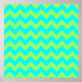 Poster Vert clair et Aqua Zigzag (Devant)
