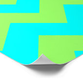 Poster Vert clair et zigzag aqua (Coin)