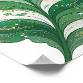 Poster Vert Classique FEUILLE VERTE AVEC ÉTOILES ET PAILL (Coin)