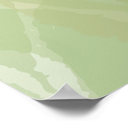 Poster Vert, cool, aquarelle tendance motif abstrait (Coin)