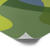 Poster Vert, cool, tendance, formes ondulées modernes (Coin)