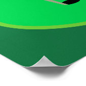 Poster Vert de golf avec drapeau rouge et balle (Coin)