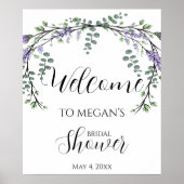 Poster vert de lavande eucalyptus boho (Devant)