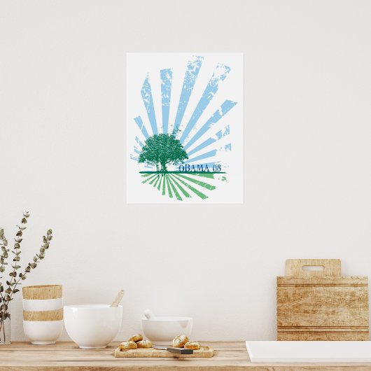 Poster vert d'Obama (Cuisine)