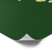 Poster vert du Coeur des Roses Jaunes (Coin)