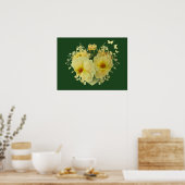 Poster vert du Coeur des Roses Jaunes (Cuisine)