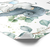 Poster Vert Eléphant mignon Porter un Masque Garder la di (Coin)