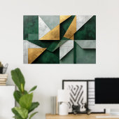 Poster Vert émeraude et or (Bureau à domicile)