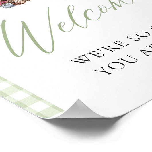 Poster Vert En vichy Fraîchement Éloigné De L'Affiche de  (Coin)