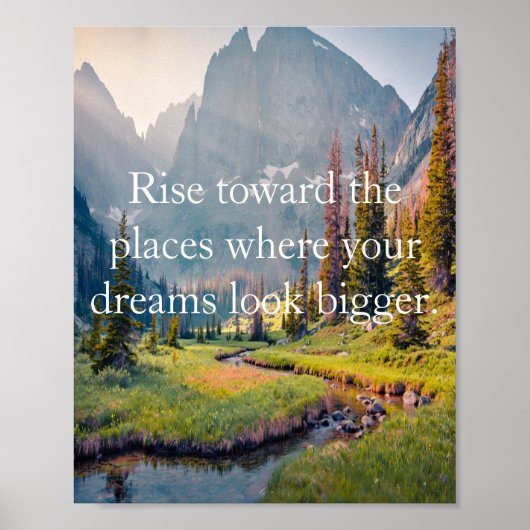 Poster Vert et Bleu Cachée Alpine Montagne Motivationnel (Devant)