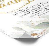 Poster Vert eucalyptus or ne dit pas bébé signe jeu (Coin)