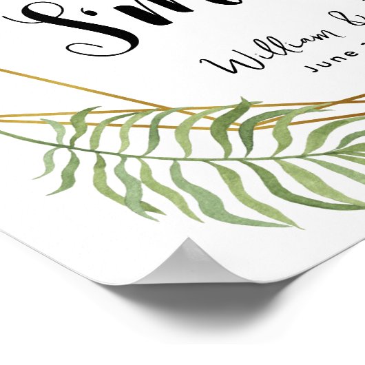 Poster Vert feuille de cristal est plus mariage ou fête (Coin)