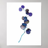 Poster Vert Feuille moderne bleu violet Eucalyptus (Devant)