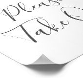 Poster Vert Fleur Blanche S'Il Vous Plaît Prendre Un Sign (Coin)