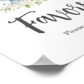 Poster Vert Floral Blanc Eléphant Baby shower Favorisé (Coin)