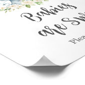 Poster Vert Floral Blanc Eléphant Bébés sont doux (Coin)