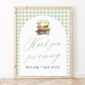 Poster Vert frais hors du Merci du marché pour venir