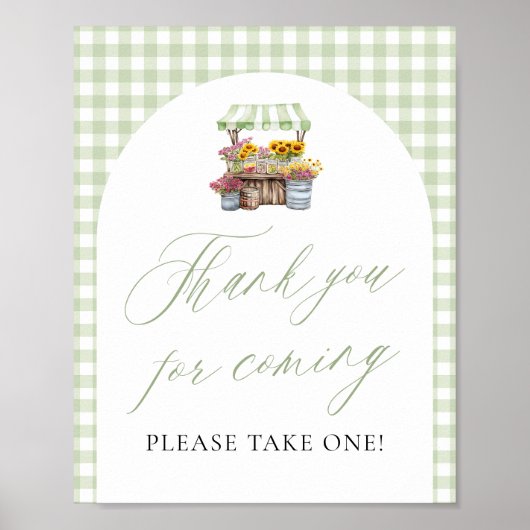 Poster Vert frais hors du Merci du marché pour venir (Devant)