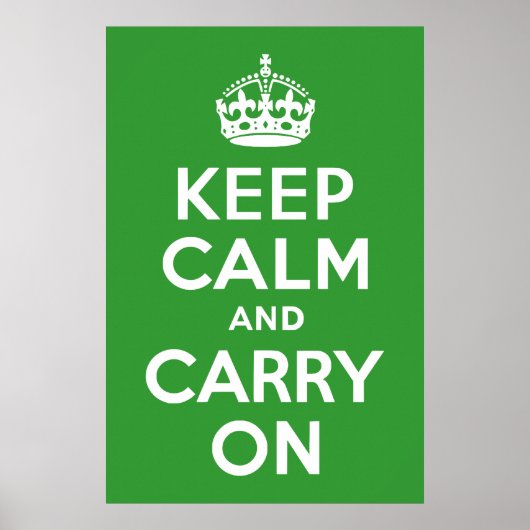 Poster Vert Gardez le calme et continuer (Devant)
