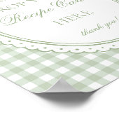 Poster Vert Gingham Coquette Bow Partagez une Recette (Coin)
