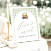 Poster Vert Gingham Frais du Marché L'amour est doux