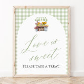 Poster Vert Gingham Frais du Marché L'amour est doux